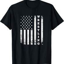 Wrestling Vintage American Flag USA Quote Wrestler Wrestle T-Shirt