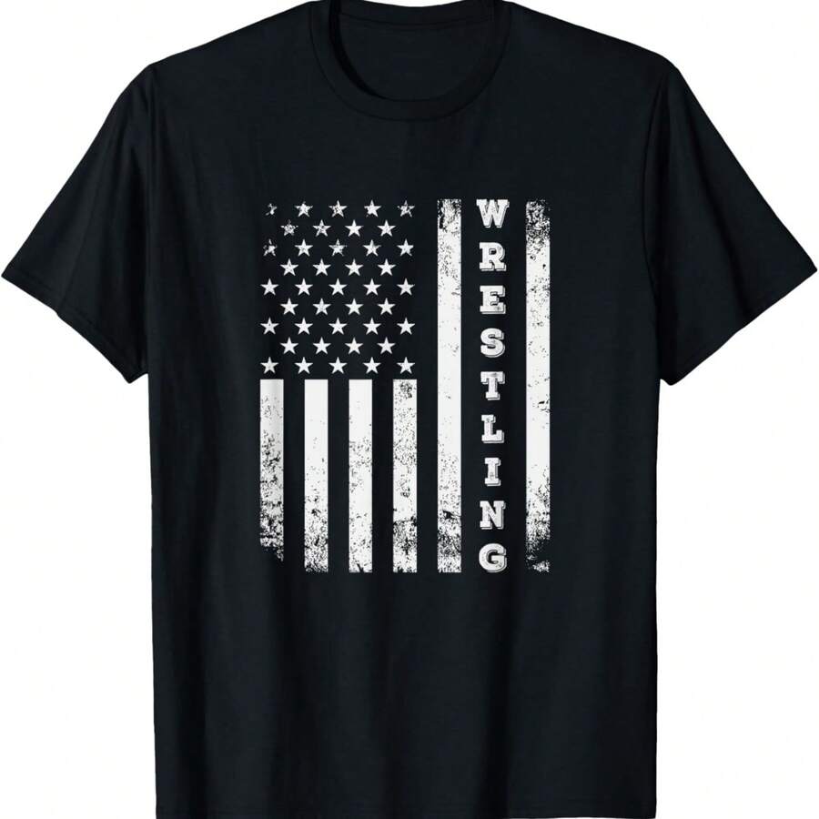 Wrestling Vintage American Flag USA Quote Wrestler Wrestle T-Shirt
