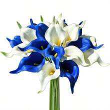 4/10/20 Piezas Flores Artificiales de Cala Lili, Flores de Cala Lili Realistas de Textura Simulada para Decoración del Hogar, Jardín, Oficina, Fiesta, Boda, Ramo, Centro de Mesa, Pascua - Multicolor - Ver 105