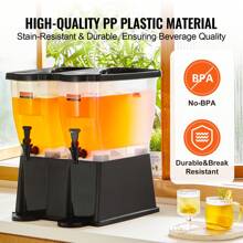 Large Capacity Glass Or Plastic Beverage Dispenser 1 Gal To 5 Gal With Stainless Steel Spigot Or Spring-Loaded Faucet For Juice Tea Cocktails Durable Material Easy Cleaning Elegant Wooden Stand Or Slim Base - 3 Gallons x 2 Máy rót nước - Xem 4