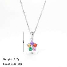 1pc 18K Gold Plated Stainless Steel Cubic Zirconia Flower Necklace, Suitable For Couples Everyday Wear
