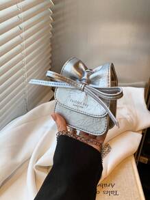 1 件时尚甜美儿童零钱包，带可爱蝴蝶结，时尚高端女童宝宝链条斜挎包，带蝴蝶结褶皱设计，Pu 材质，链条肩带，适合女童外出购物，时尚装饰品 - 鏈條斜背包 - 查看 14