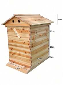 7 Pcs Auto Flowing Honey Hive Beehive Frames+Beekeeping Brood Cedarwood Box - Màu gỗ nguyên bản - Xem 2