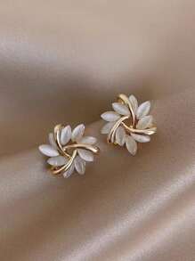 1 par de pendientes estilo geométrico floral de moda, apropiados para mujeres en cualquier ocasión