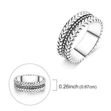 1pc Hypoallergenic Silver-Plated Elegant Multilayer Braided Rock & Roll Couple Rings, Suitable For Performance, Party & Banquet Wear