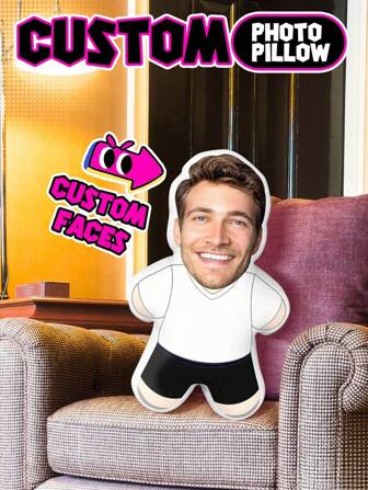 Custom Photo Love-Themed Plush Pillow, Perfect For Couples, Personalized Double Photo Option, Ideal For Valentine's Day, Christmas, Birthday, Thanksgiving Gifts - Various Sizes Available