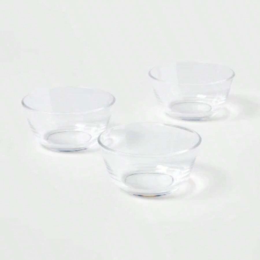 8oz 3pk Plastic Mini Bowls - Room: Clear Snack Bowls, Dishwasher-Safe, Small Round Dining Set - 1 - View 1