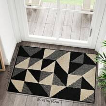 1 Stück rutschfeste Nylon-Fußmatte mit Zwei-Farben-Design, dekorativer Eingangsläufer, Badezimmermatte, Geschenk für Geburtstag, Abschluss, Raumdekoration, Heimdekoration, Badezimmerdekoration, Schlafzimmerdekoration, Küchendekoration, Wohnzimmerdekoration, Bürodekoration, Hausdekoration, Wohnzimmerteppich, Raumdekoration, ästhetischer Teppich - Schwarz - Übersicht 14