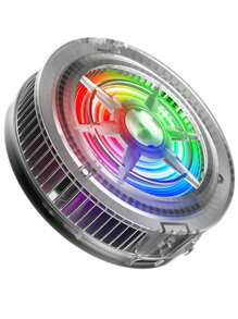 1 pièce Ventilateur de refroidissement pour téléphone avec lumière RGB magnétique noire, ventilateur à cristaux de glace, radiateur de refroidissement à semi-conducteurs, dissipateur de chaleur de jeu pour téléphone/tablette, 2 vitesses réglables ; pochette de transport incluse