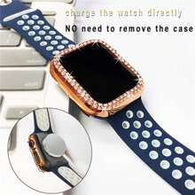 1 pièce - Étui pour montre connectée compatible avec les séries Apple Watch, étui de protection en PC non étanche compatible avec les modèles Ultra/SE/9/8/7/6/5/4/3/2/1, couvercles ajourés étincelants à l'arrière mode