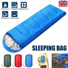 3-4 SEASON SINGLE SLEEPING BAGS CAMPING RECTANGULAR ENVELOPE ZIP UP ADULT - Green - View 4