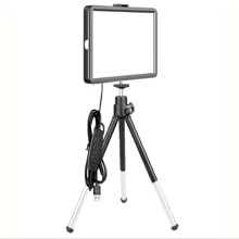1 pièce Éclairage vidéo LED panneau lumineux graduable pour photographie, selfie, studio photo, diffusion en direct, avec trépied. Trois couleurs disponibles.