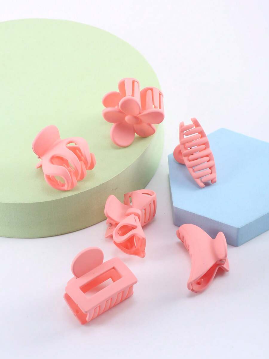 6 件/套粉色小号发夹 耳边发夹 适合女孩