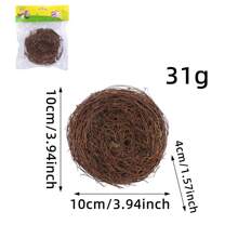 1pc Realistic Bird Nest Decor, DIY Woven Dried Branch Artificial Bird Nest For Yard Decoration, Easter