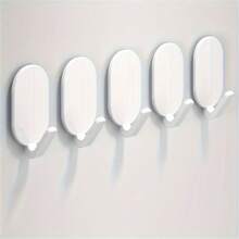 5 件装重型粘合挂钩 - 无需钻孔，免打孔壁挂式衣架 - 适用于浴室和卫生间 - 非常适合悬挂衣服、毛巾和浴袍 - 适合所有人 - 多功能浴室配件 - 彩色 - 查看 12