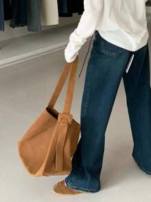 2025 Nova Bolsa Retro Marrom Grande Capacidade Bolsa Balde, Bolsa de Ombro, Bolsa de Axila, Bolsa Crossbody Bolsa de Lazer Feminina para Negócios Bolsa de Viagem Diária Bolsa de Estudante Feminina, Adequada para Trabalho, Compras e Uso Diário