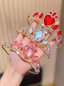 1/2/3 Pieces Of Multi-Color Heart-Shaped High-End Party Crown Headbands, The Best Gift For Oneself And Others, Suitable For Birthday Parties And Daily Travel