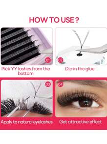 ARISON 12 Rows D Curl 3D MIX 8-13mm False Eyelashes Matte Black Professional Eyelashes Extension Supplies Makeup Tools