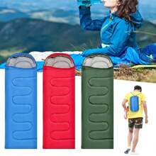 3-4 SEASON SINGLE SLEEPING BAGS CAMPING RECTANGULAR ENVELOPE ZIP UP ADULT - Green - View 2