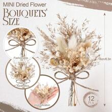 6pcs Mini Bouquets Real Dried Flowers, Immortal Flowers Wedding Favor Gifts, Office Desk, Living Room, Bedroom Decor Birthday Graduation