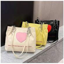 这款新颖、时尚、可爱的手提托特包和斜挎包是一款休闲、小众风格的大容量单肩包。 - 彩色 - 查看 3