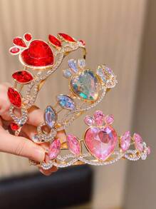 1/2/3 Pieces Of Multi-Color Heart-Shaped High-End Party Crown Headbands, The Best Gift For Oneself And Others, Suitable For Birthday Parties And Daily Travel