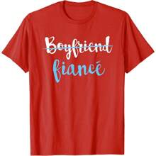 Couple Engagement Just Engaged T-Shirt Boyfriend Fiance T-Shirt Print Short Sleeve T-Shirt