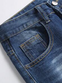 Men's Slim Fit Distressed Straight Leg Jeans, Casual Simple Fashion For Daily Wear, Emo Style