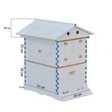 Auto Flowing Painted White Fir Wooden Beekeeping Hives Bee Hives Boxes + 7 Plastic Bee Frames Honey - trắng - Xem 2