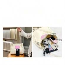 这款新颖、时尚、可爱的手提托特包和斜挎包是一款休闲、小众风格的大容量单肩包。 - 彩色 - 查看 10