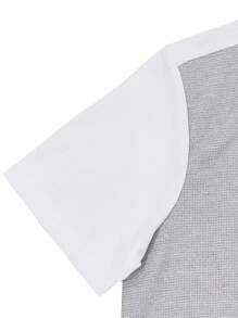 Men's Solid Color Simple Henley Collar Short Sleeve Polo Shirt And Drawstring Elastic Waist Shorts Casual Suit - Grey - View 7