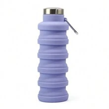 可折叠水瓶 17 盎司，无味硅胶，防漏可折叠可重复使用水瓶 - 非常适合旅行运动健身房徒步旅行露营骑自行车，便携式防漏运动水瓶带登山扣 - 彩色 - 查看 16