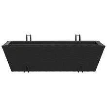 vidaXL Planters 2 Pcs With Hooks Poly Rattan Black