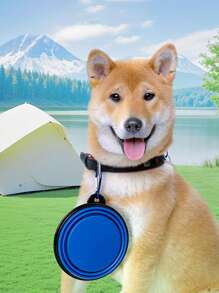 Tazón portátil para mascotas al aire libre, tazón expandible para perros, recipiente de alimentación lenta de silicona, plato de agua colgante para mascota, bol plegable premium para viajes de perros y gatos, para beber, diseño duradero, portátil y plegable rápido con clip Crr expansible