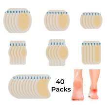 40 Packs Gel Blisters, 8 Different Sizes, Anti-Friction, Heel Protectors, Pain Relief & Foot Care, Water-Resistant, Bag, Organizer, Storage