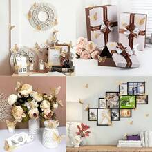 12片/套 3D镂空蝴蝶墙贴，蛋糕装饰，婚礼装饰，客厅家居装饰，蝴蝶贴纸，性别揭晓派对装饰，万圣节，节日礼物 - 彩色 - 查看 7