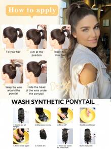 Extensions de queue de cheval flexibles à enrouler. Extensions de cheveux queue de cheval bouclée 30 pouces de long. Extensions de cheveux ondulés pour queue de cheval. Accessoires capillaires synthétiques pour une utilisation quotidienne pour femmes