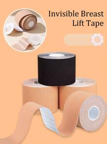 5M/Roll Invisible Push Up Breast Lift Boob Tape,Breathable Elastic Fabric Breast Lift Tape Self-Adhesive Push Up Nipple Cover,Women Boob Tape Bras Strapless Pad Sticker
