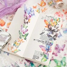 6 rotoli di adesivi a forma di fiori, nastro floreale trasparente in PET per agenda, fai-da-te, custodie per cellulare, scrapbook, calendario, buste, decorazione