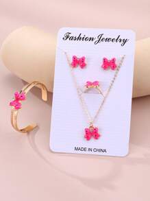 5 件套女孩蝴蝶首饰套装包括项链、手链、戒指、耳环 - 蝴蝶 - 查看 12
