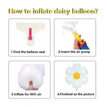 可爱白色无脸可爱雏菊花套装形状生日快乐派对装饰铝箔氦气球 Helio Globo 可飞