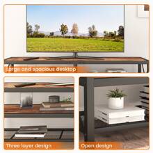 TV Stand For 75 Inches TV - Entertainment Center And Industrial TV Console Table With Open Storage Shelves For Living Room, Bedroom -  63" Rustic Brown