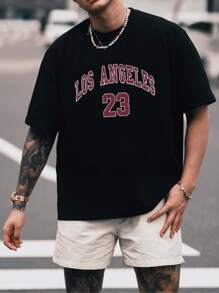Grunge Punk Men's Retro Street Graphic Printed Loose Fit Short Sleeve T-Shirt, Summer High Street Vintage