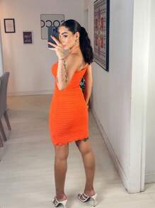 Strapless Dress - Orange - View 3