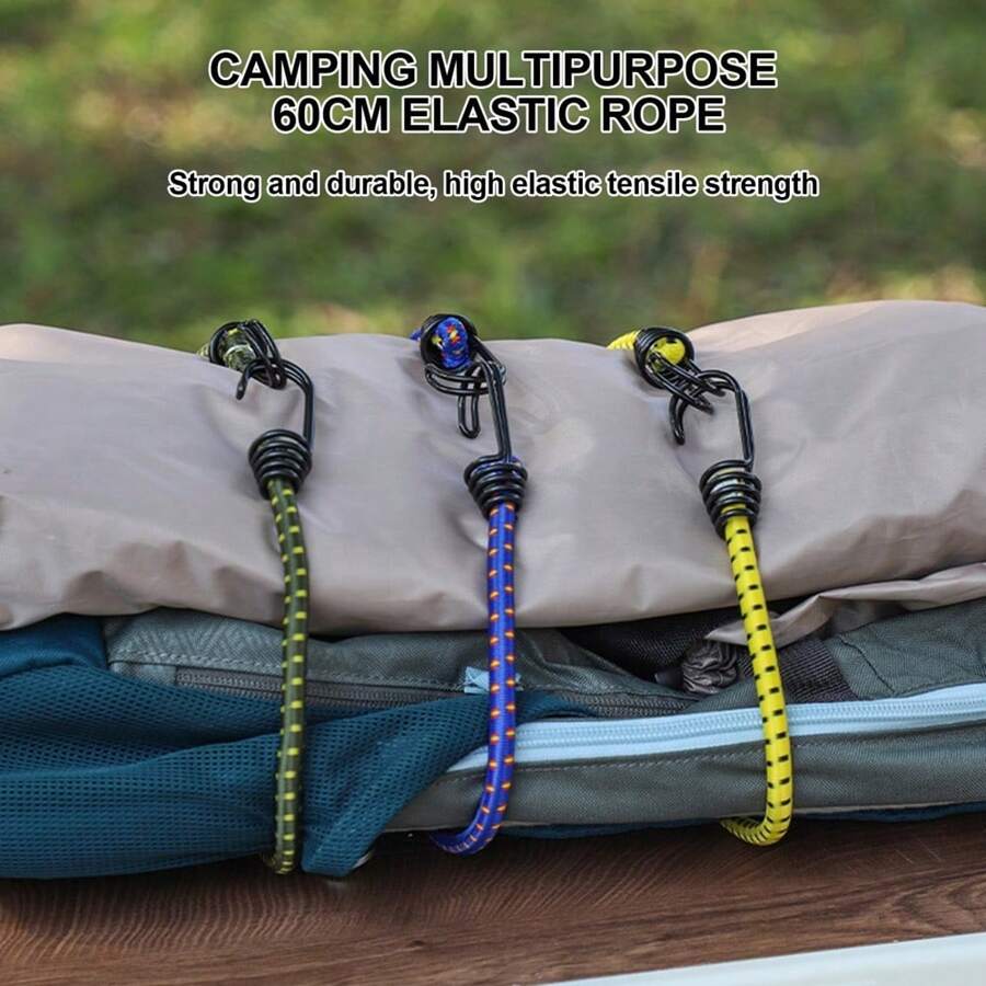 Thick Elastic Camping Ropes, Outdoor Binding Cords For Tent, Drying Clothes, Luggage Straps - Multicolor - View 1