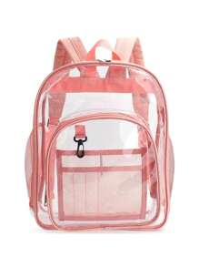 1pc Transparent Backpack, Large Capacity Bookbag, Waterproof School Daypack, Clear Bag - Multicolor - View 1