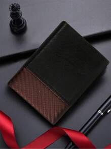 Brooklyn Bridge Men's Premium Trifold Wallet With ID Window, Black Carbon Fiber 1, Minimalist, Snap Closure.