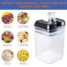 Seven Sets Of Kitchen Storage Containers, With Sealed Lid, Waterproof And Moisture-Proof - Black - View 7