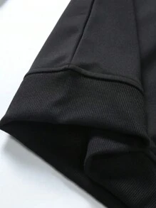 1pc Men'S Casual Cotton Hoodie With Geometric Backwoods Print - Knit Fabric, Medium Stretch, Hooded Collar, Weekend Casual Top For Fall/Winter, Multi-Use Gift For Halloween & Christmas - 黑色 - 查看 4