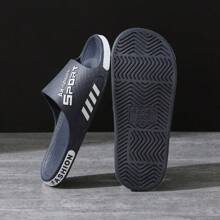 Chanclas para hombre, sandalias casuales para exterior e interior, antideslizantes, para estudiantes y parejas, de PVC (se recomienda pedir una talla talla grande grande) - Azul Marino - Ver 6